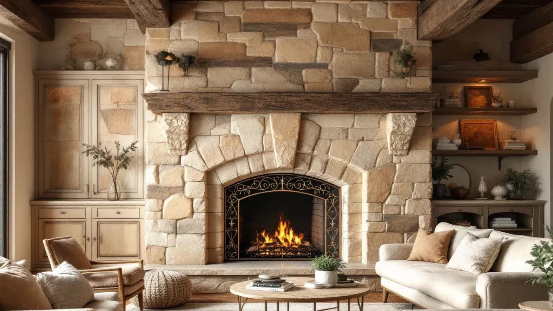 Natural Stone Fireplace Ideas for Warm Interiors