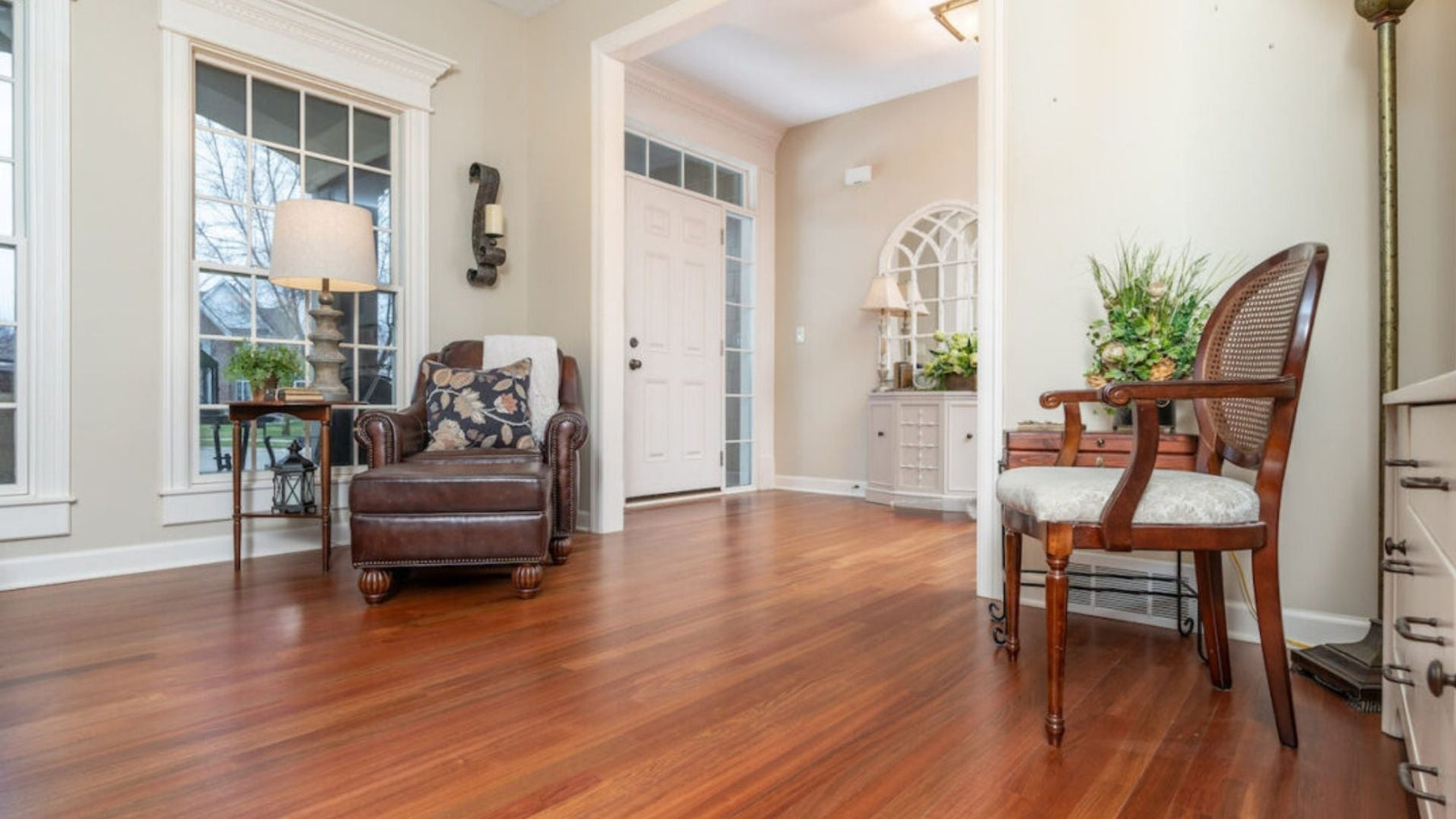 Shiny hardwood floor maintained with safe cleaning and scratch prevention