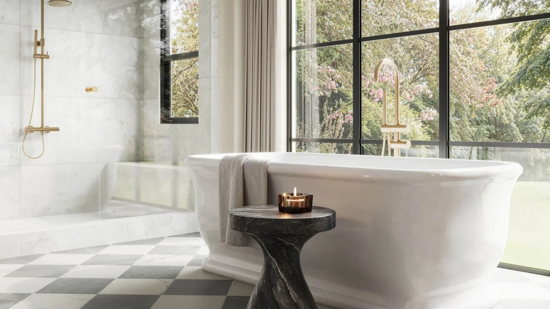 How to Choose Beige, White, and Gray Stone Tones for a Spa-Like Bathroom