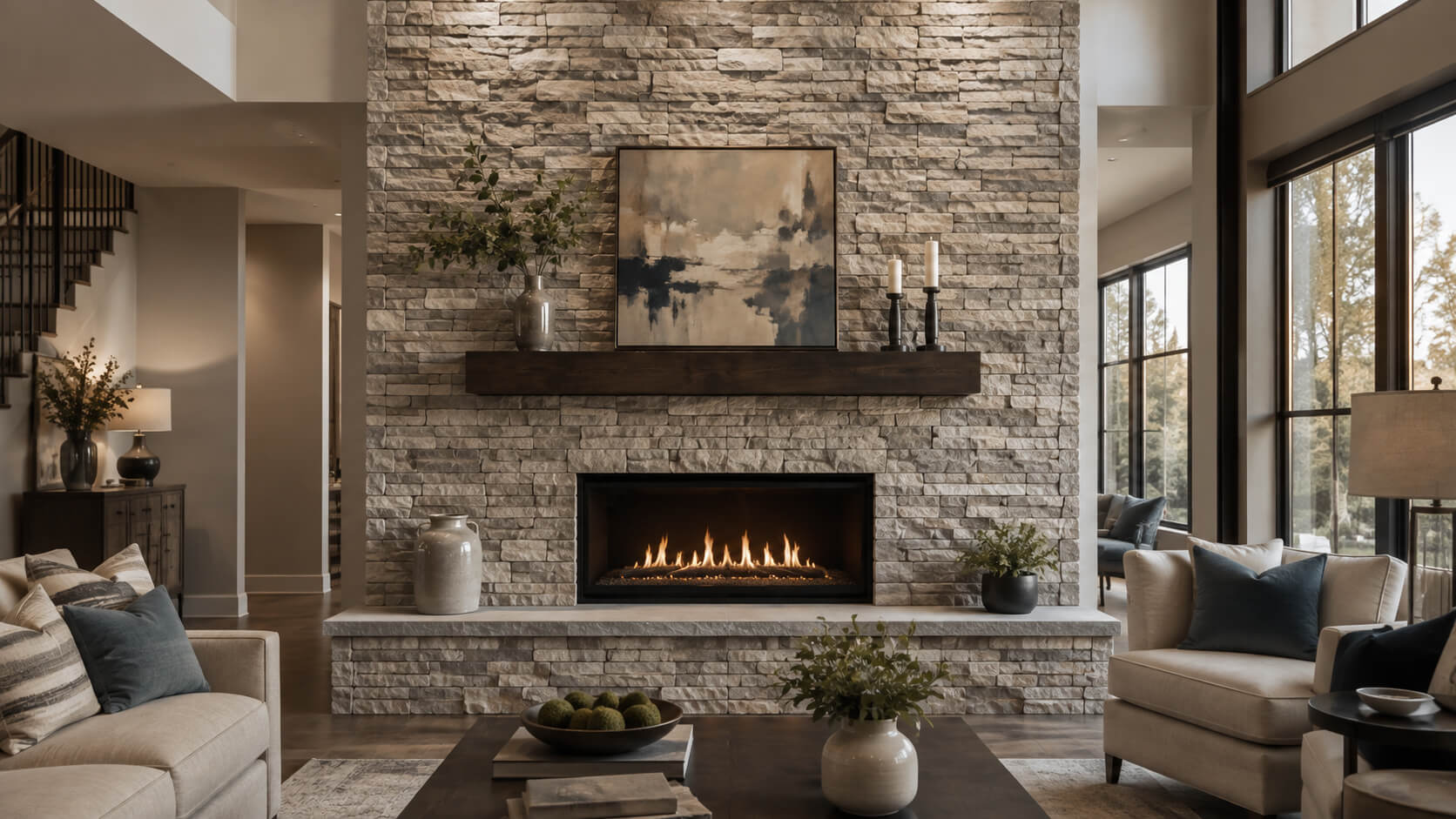 Ledger Stone Fireplace Wall Ideas and Install Tips