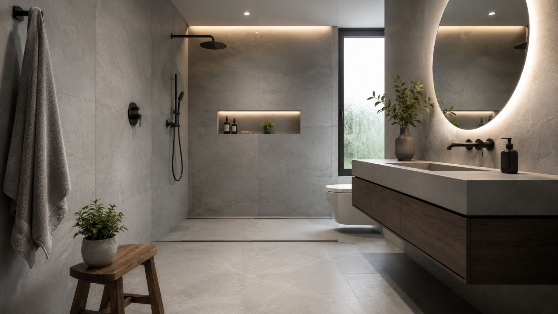 Matte Porcelain Tile for Modern Bathrooms