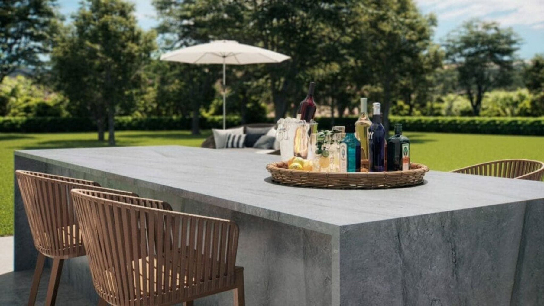Outdoor Kitchen Pavers Stone and Porcelain Guide