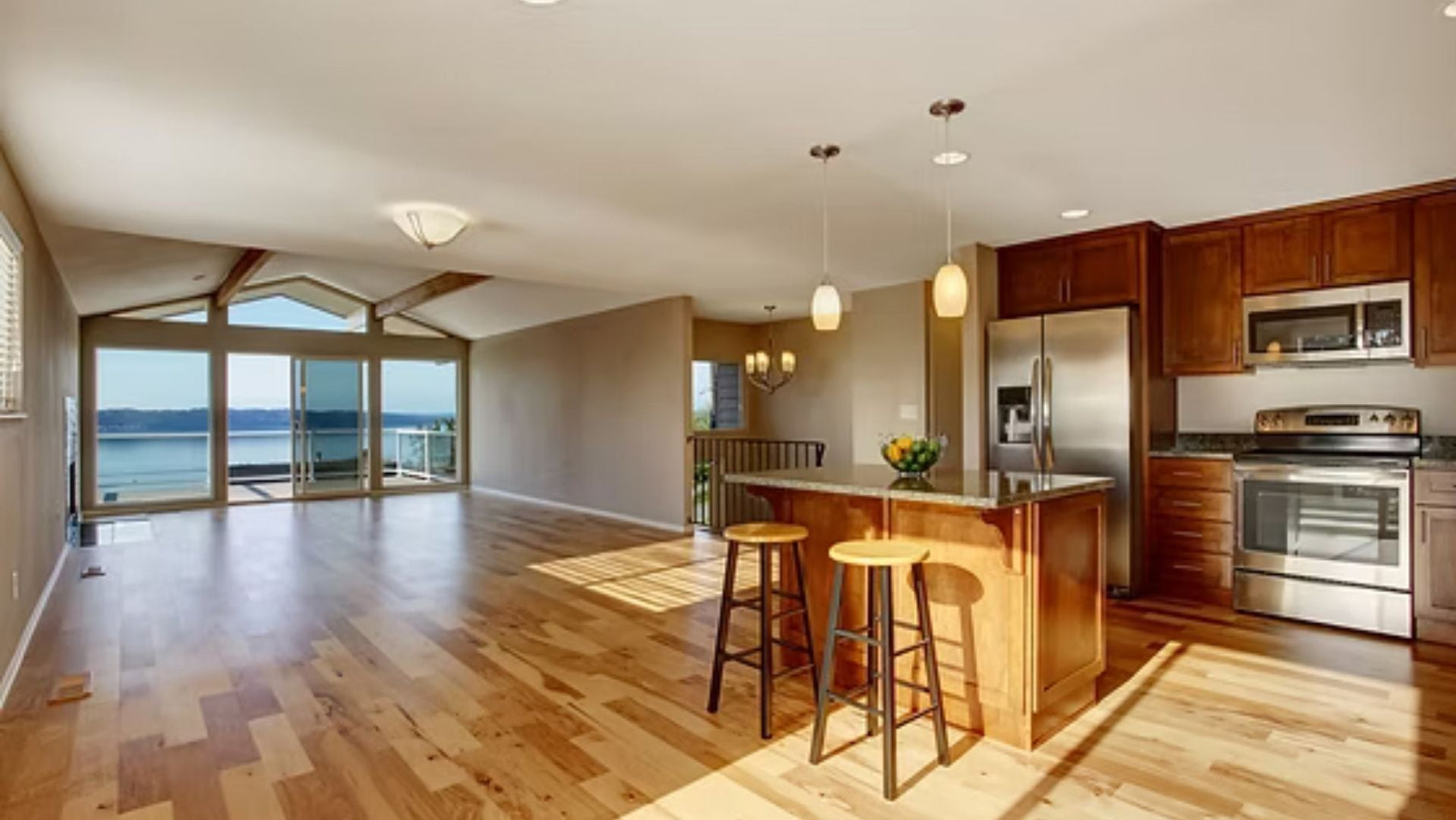 Oak hardwood flooring with natural grain and warm interior tone