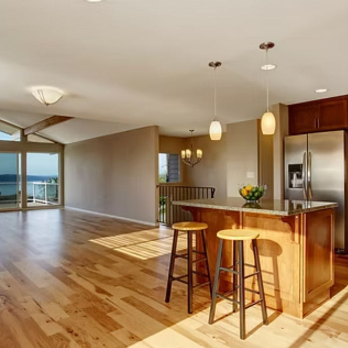 Oak hardwood flooring with natural grain and warm interior tone