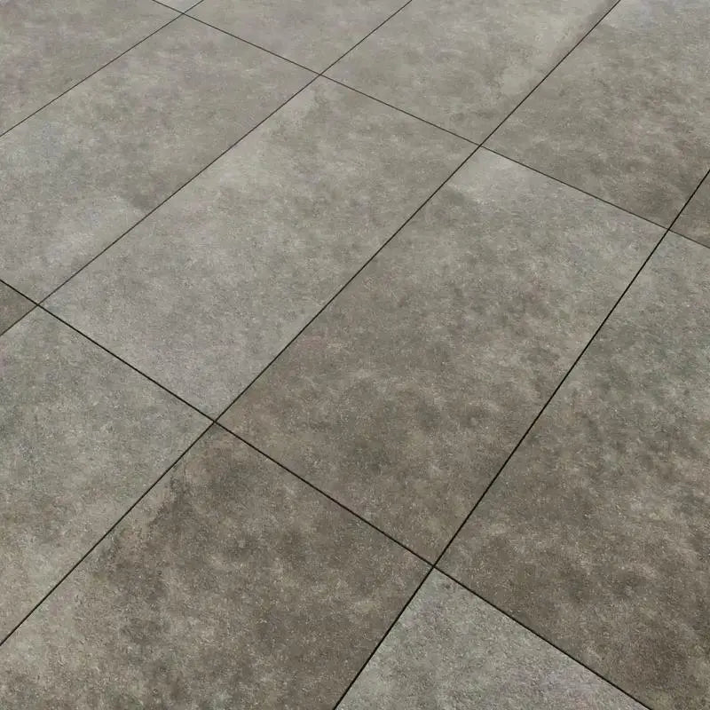 Cement Grey Porcelain Rough & Straight Edge 24 x 48 x 3/4 Paver