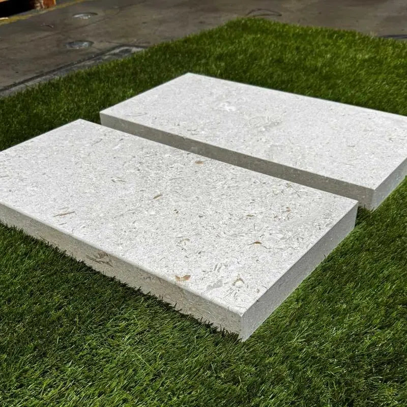 Desert Sand Limestone Tumbled 12 x 24 x 2 Modern Coping