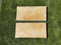 Chocolate Brown Walnut Travertine Tumbled 12 x 24 x 2 Double Modern Coping