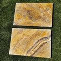 Autumn Leaves Scabos Travertine Tumbled 16 x 24 x 2 Double Modern Coping
