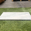 Natural Carrara Equinox Marble Leather (Sandblasted & Brushed) 12 x 24 x 1.25 Bullnose Coping