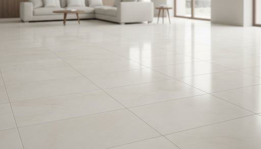 Close-up of Beige Spanishcrema Marfil *Select Marble Polished 12 x 24 x 1/2 Beveled Tile, in Beige tones.