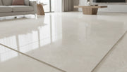 Close-up of Beige Spanishcrema Marfil *Select Marble Polished 24 x 24 x 1/2 Beveled Tile, in Beige tones.