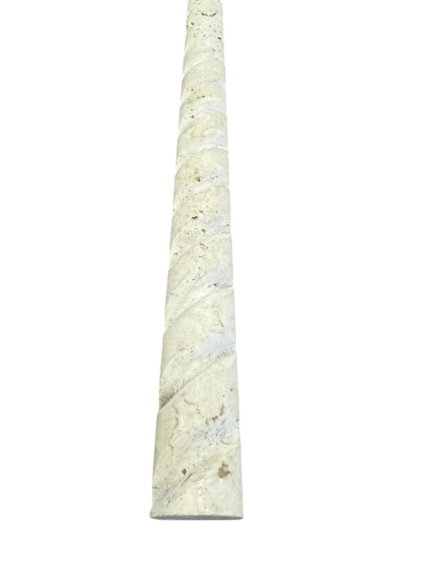 Ivory Light Travertine Trim 1x12 Honed, Unfilled     Rope Liner