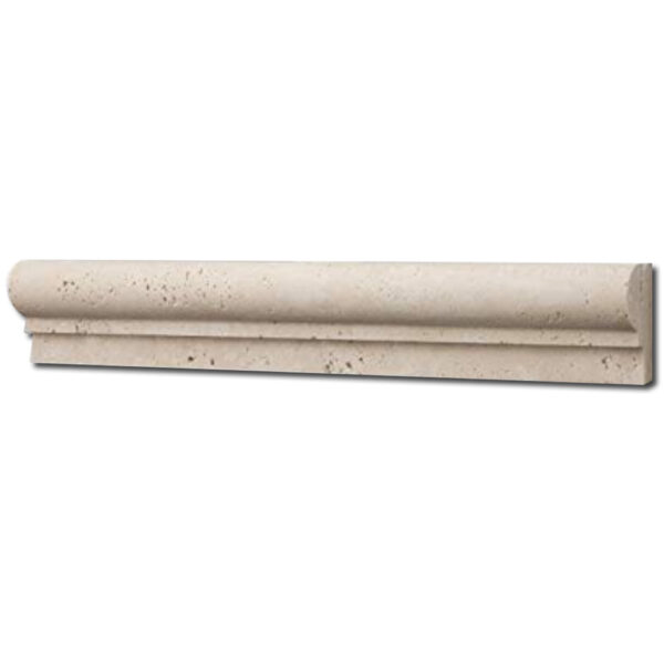 Ivory Travertine Trim 2x12 Honed, Unfilled     Single-Step Chair Rail