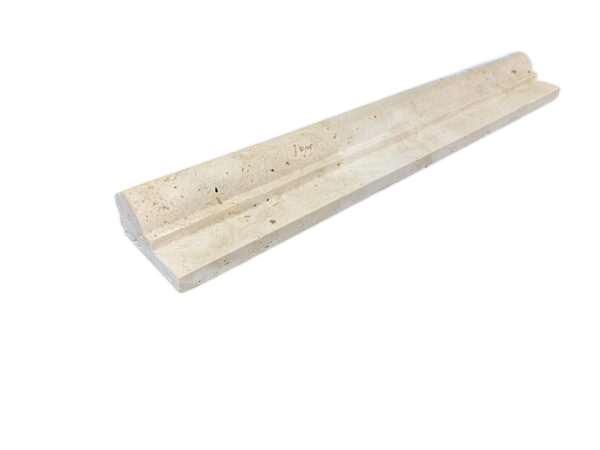 Ivory Travertine Trim 2x12 Honed, Unfilled     Single-Step Chair Rail