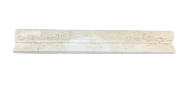 Ivory Travertine Trim 2x12 Honed, Unfilled     Single-Step Chair Rail