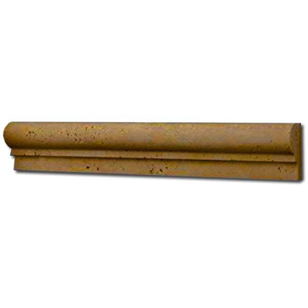 Golden Sienna Travertine Trim 2x12 Honed, Filled     Single-Step Chair Rail