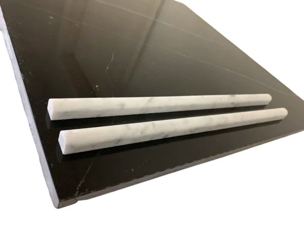 Carrara White Marble Trim 1/2x12 Polished     Pencil Liner