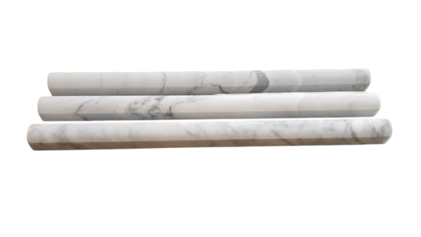Carrara White Marble Trim 1/2x12 Polished     Pencil Liner