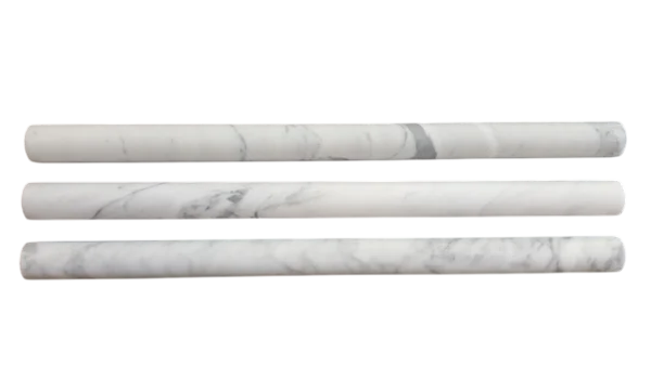 Carrara White Marble Trim 1/2x12 Honed     Pencil Liner