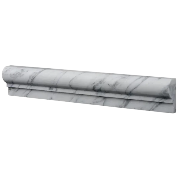 Carrara White Marble Trim 2x12 Polished     Single-Step Chair Rail