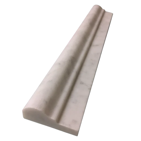 Carrara White Marble Trim 2x12 Honed     Single-Step Chair Rail
