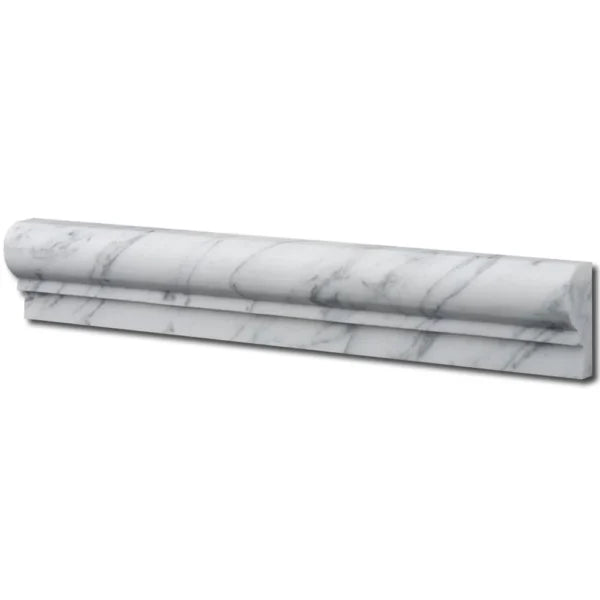 Carrara White Marble Trim 2x12 Honed     Single-Step Chair Rail