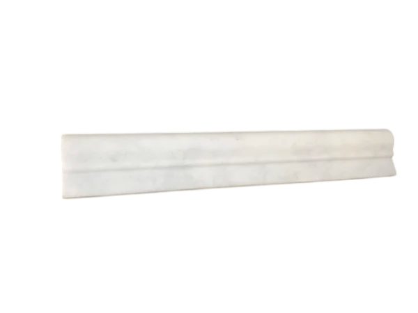 Carrara White Marble Trim 2x12 Honed     Single-Step Chair Rail