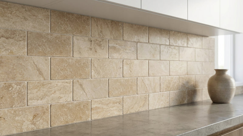 Noce Travertine Tile 3x6 Tumbled