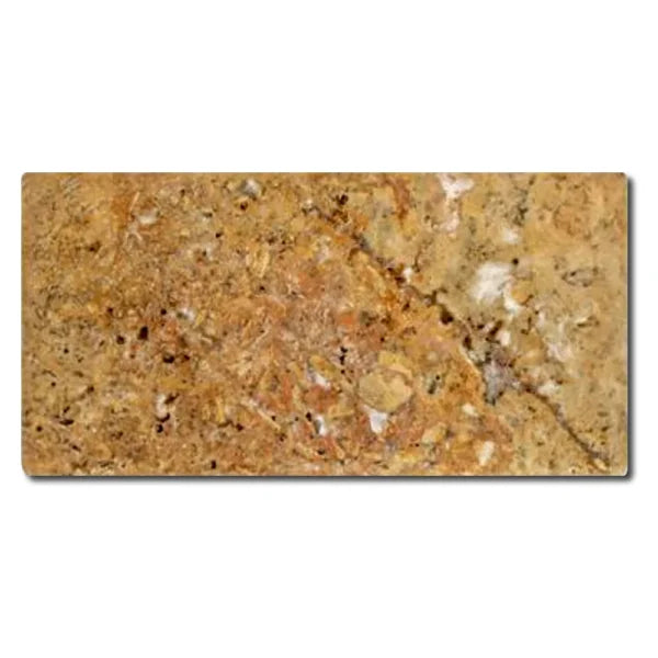 Golden Sienna 3x6 Tumbled Textured Travertine Tile