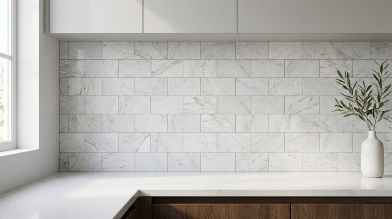 Carrara White Marble Tile 3x6 Honed