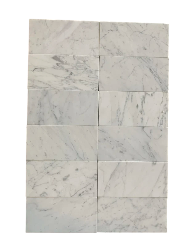 Carrara White Marble Tile 3x6 Honed