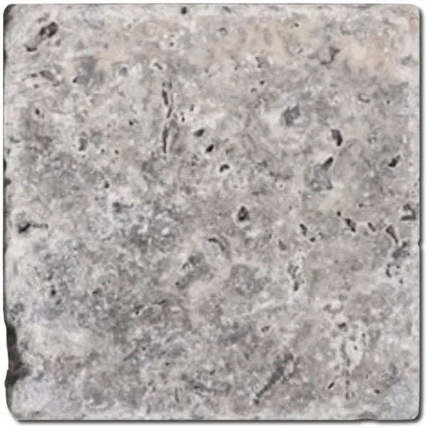 Silver Travertine Tile 4x4 Tumbled
