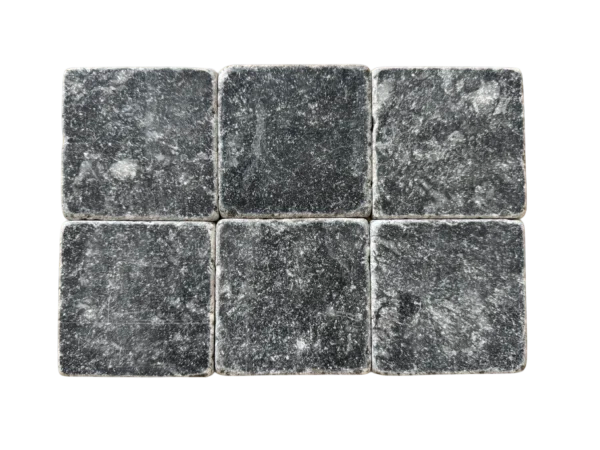 Nero Marquina Marble Tile 4x4 Tumbled