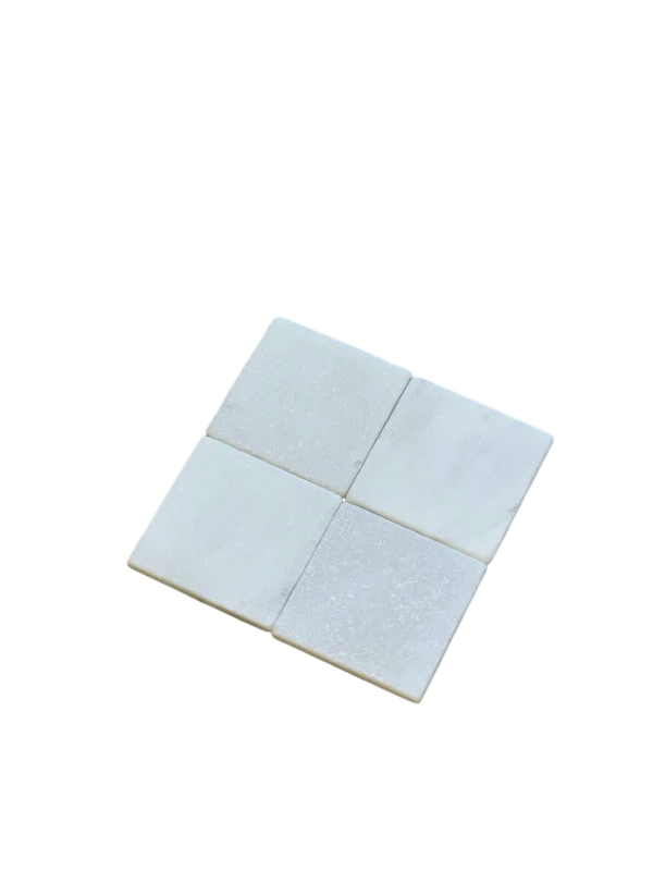Thassos White Tumbled 4x4 Marble Tile