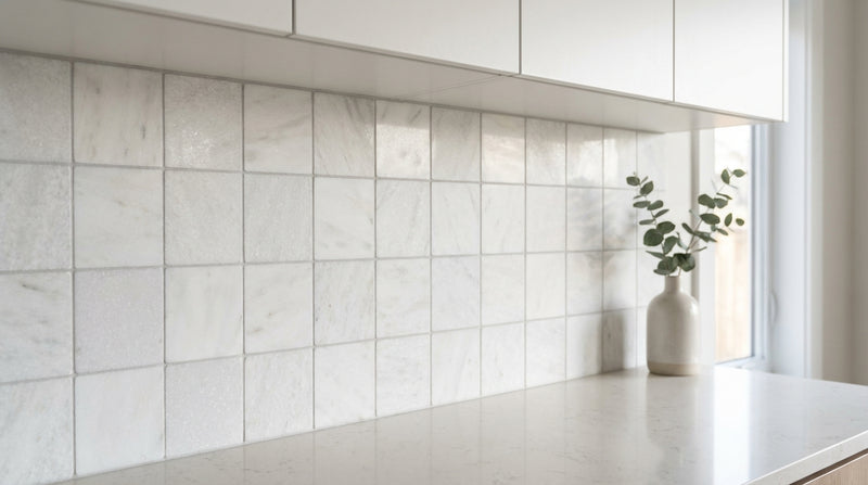 Thassos White Tumbled 4x4 Marble Tile
