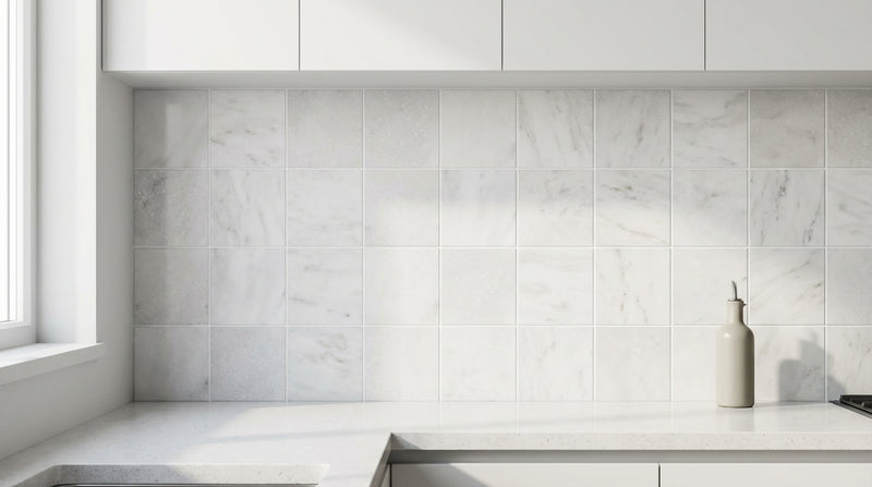 Thassos White Tumbled 4x4 Marble Tile