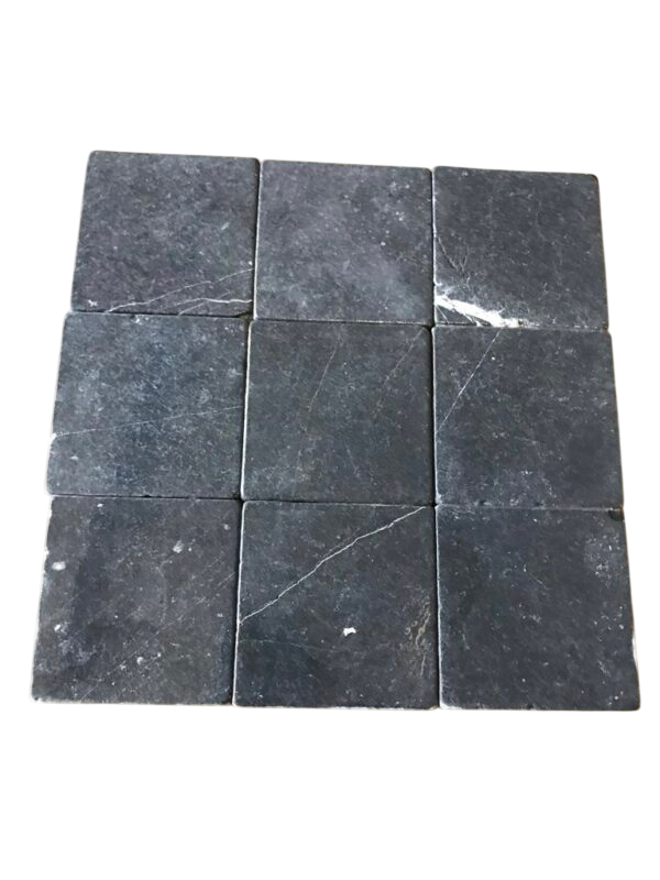 Nero Marquina Marble Tile 6x6 Tumbled