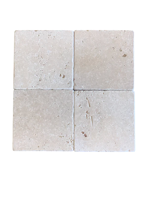 Ivory Travertine Tile 6x6 Tumbled
