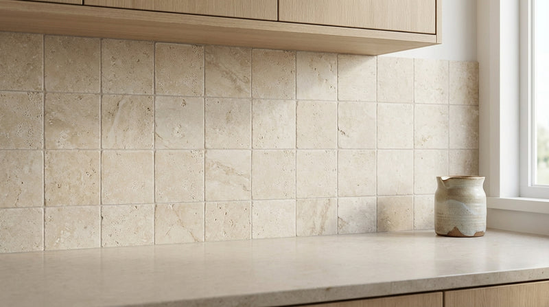 Ivory Travertine Tile 6x6 Tumbled