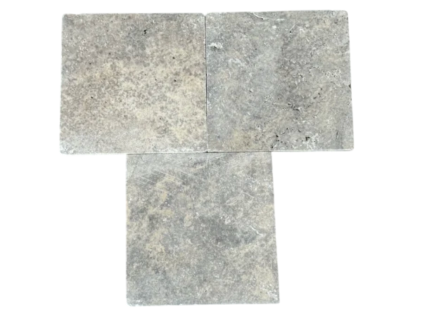 Silver Travertine Tile 6x6 Tumbled