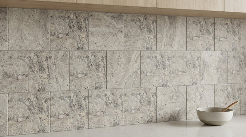 Silver Travertine Tile 6x6 Tumbled