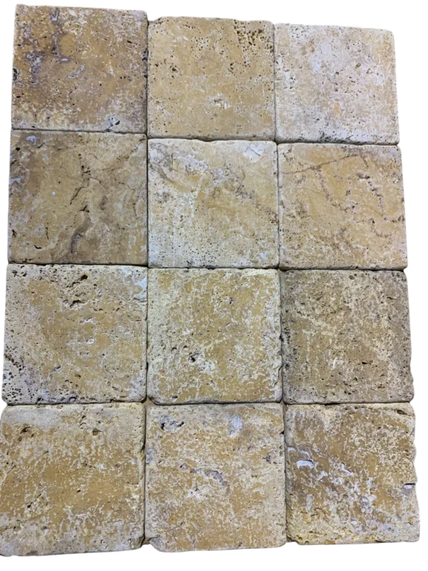 Golden Sienna Travertine Tile 6x6 Tumbled