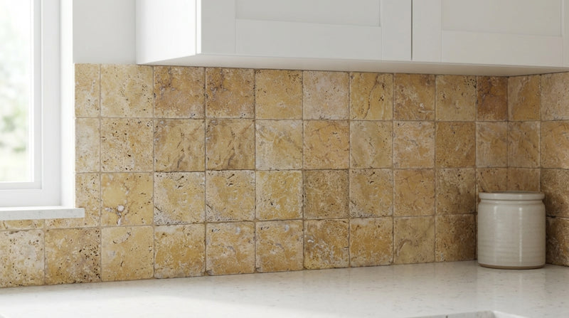 Golden Sienna Travertine Tile 6x6 Tumbled