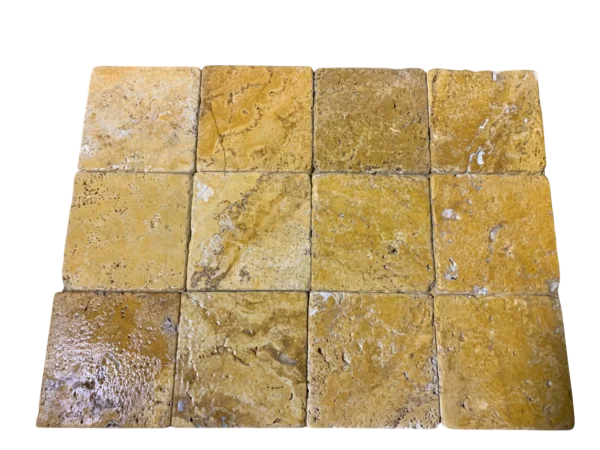 Golden Sienna Travertine Tile 6x6 Tumbled