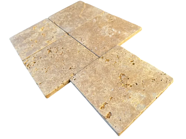 Golden Sienna Travertine Tile 6x6 Tumbled