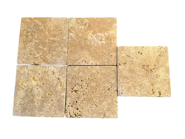 Golden Sienna Travertine Tile 6x6 Tumbled