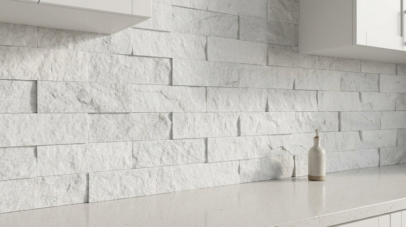 Ice White Marble Ledger Panel 6x24 3/4" Marble Ledger Stone