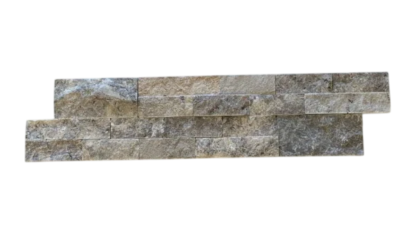 Silver Travertine Ledger Panel 6x24 Splitface