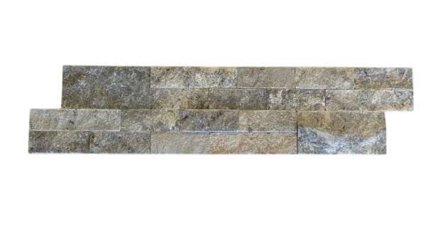 Silver Travertine Ledger Panel 6x24 Splitface