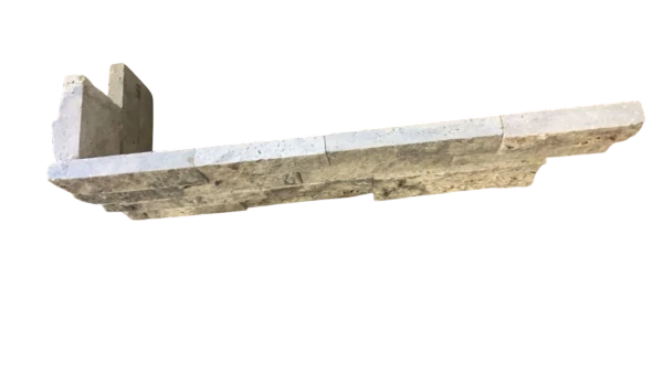 Silver Travertine Ledger Corner 6x24 Splitface